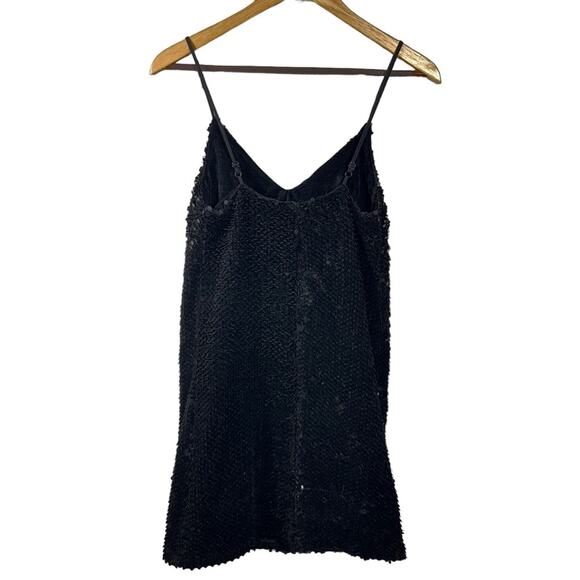 DO + BE Velvet Sequin Matte Black Dress Size Small - Picture 2 of 9